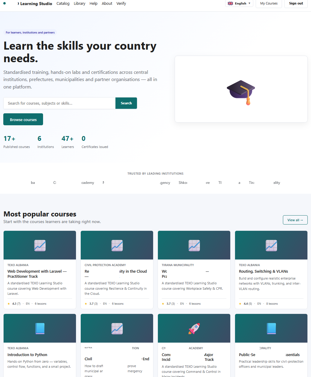 Learning Studio — public catalog of courses